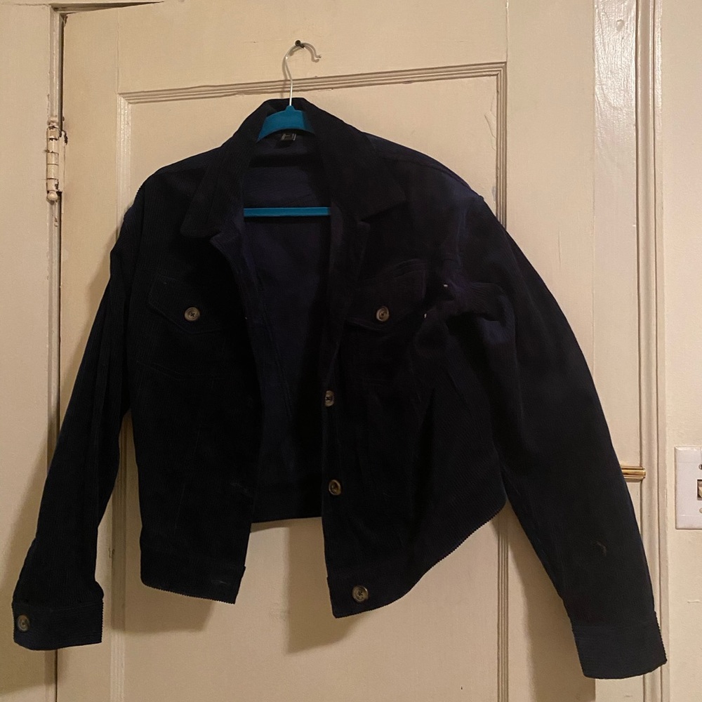 Deep jewel blue corduroy jacket